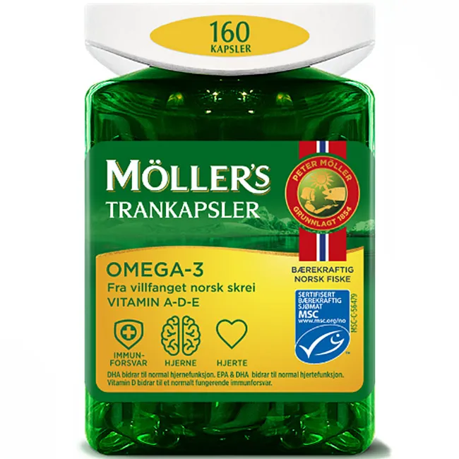Viên nang Omega-3 Moller's Trankapsler - Hàng xách tay Nauy - Hộp 160v