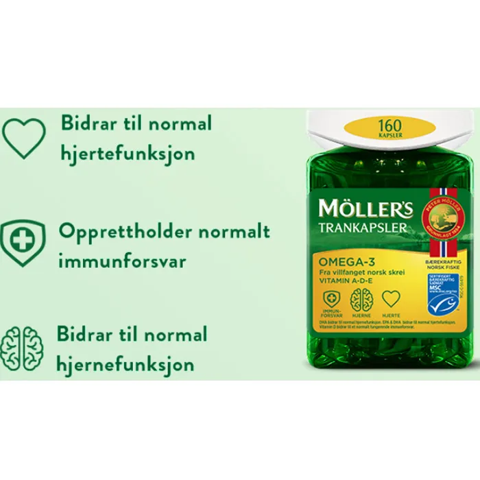 Viên nang Omega-3 Moller's Trankapsler - Hàng xách tay Nauy - Hộp 160v - Ảnh 2