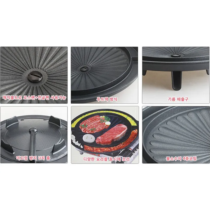 [Kitchen Art] Chảo nướng thịt Hàn Quốc Keumsang - Hình tròn - Phi 37cm- Dùng bếp ga / hồng ngoại - Ảnh 3