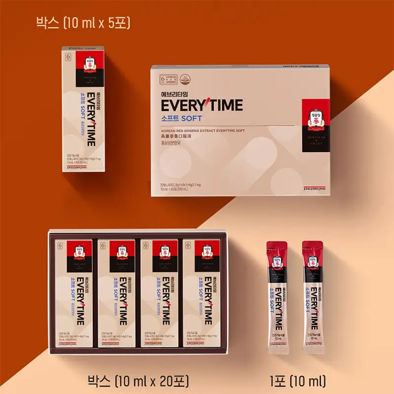 [Cheong Kwan Jang] Nước hồng sâm chính phủ Everytime SOFT - Hộp 10ml*20 gói (có túi đựng) - Ảnh 2
