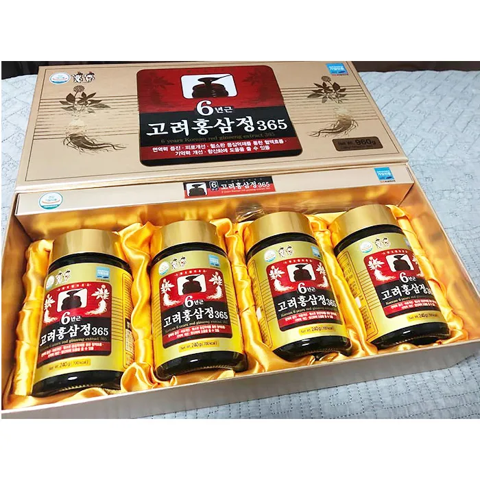 Cao hồng sâm 365 - Hộp Gift set 4 lọ *240gr - Giảm mệt mỏi, tăng cường sức khỏe