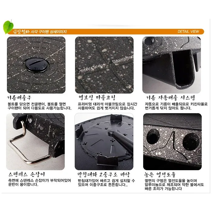 Chảo nướng thịt Hàn Quốc Keumsang - Mẫu 1 - 32*32cm- Dùng bếp ga / hồng ngoại - Ảnh 2