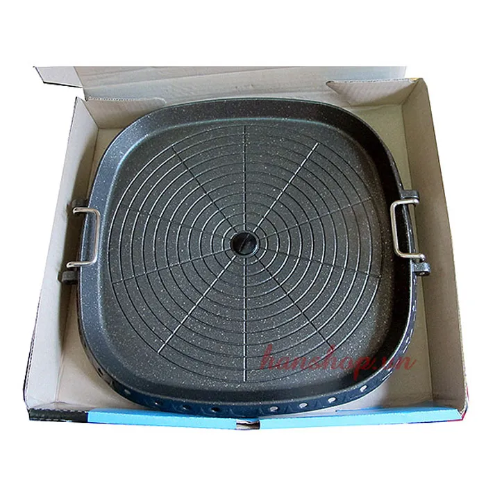 Chảo nướng thịt Hàn Quốc Keumsang - Mẫu 1 - 32*32cm- Dùng bếp ga / hồng ngoại - Ảnh 4
