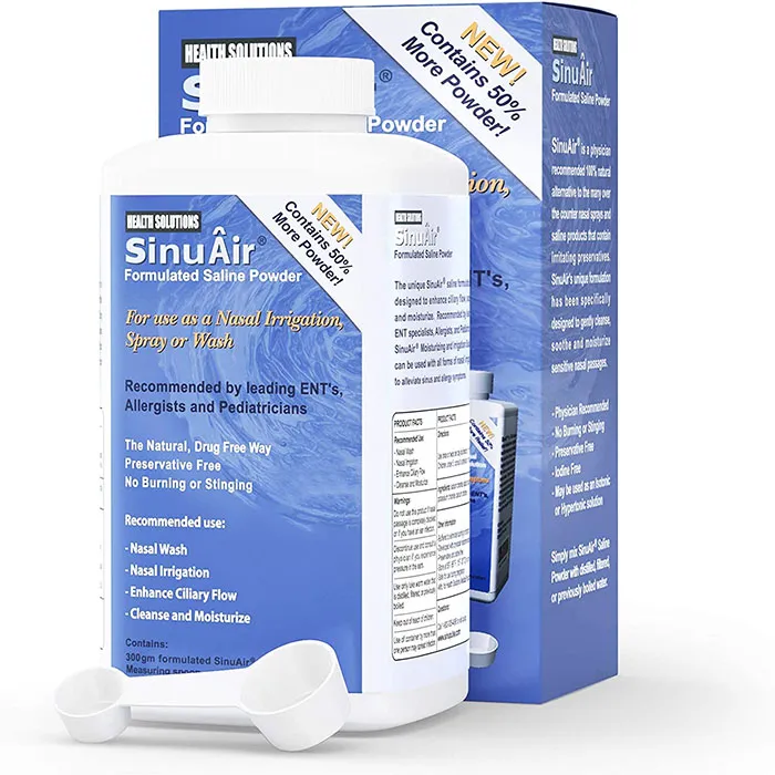 Muối bột rửa mũi SinuAir - 120 suất rửa mũi -Lọ 300gr