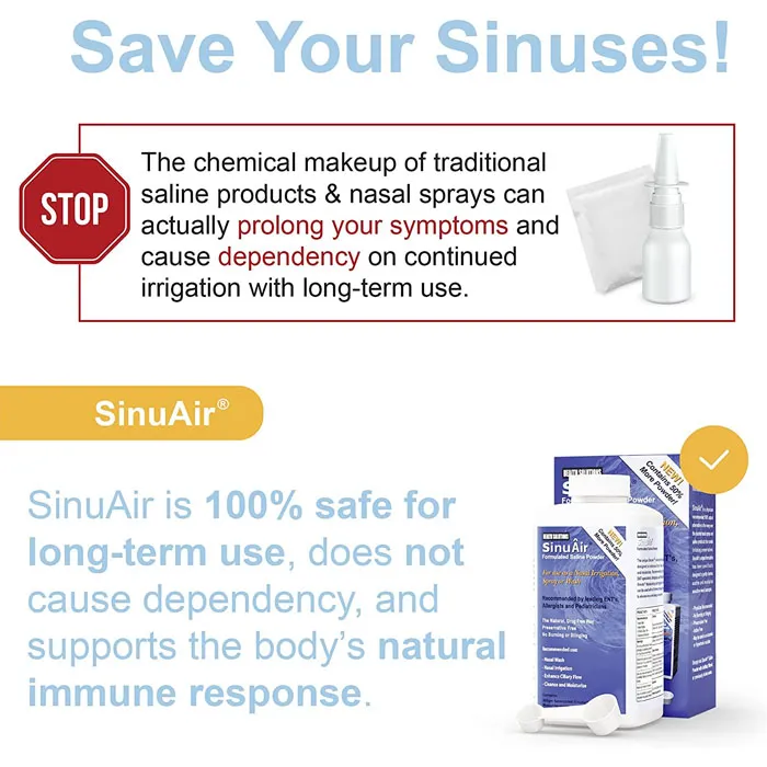 Muối bột rửa mũi SinuAir - 120 suất rửa mũi -Lọ 300gr - Ảnh 7
