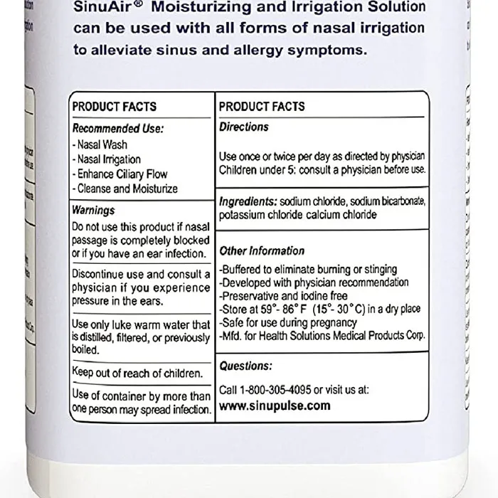 Muối bột rửa mũi SinuAir - 120 suất rửa mũi -Lọ 300gr - Ảnh 2