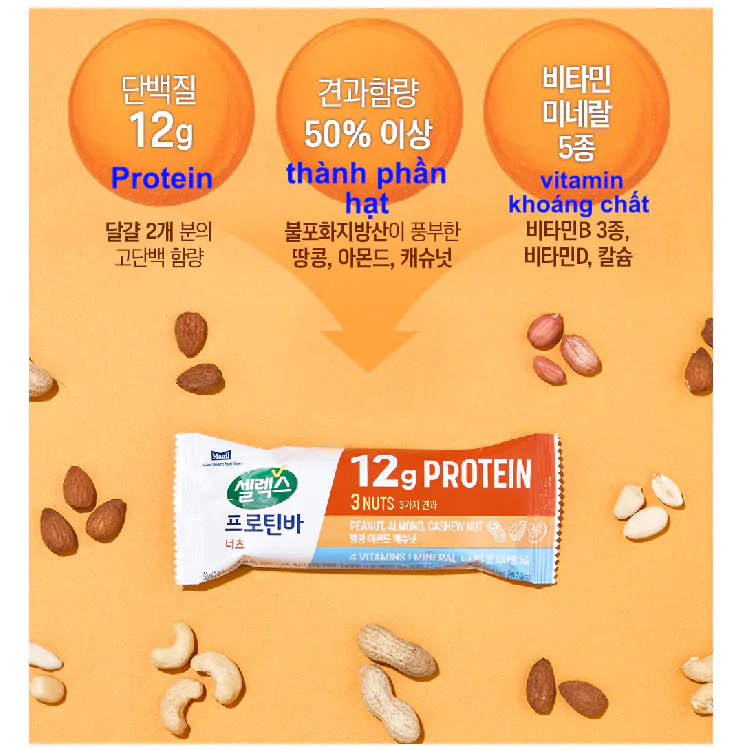 Thanh đạm từ hạt - Protein Bar- Select Maeil - Hàn Quốc - Hộp 6 miếng - Ảnh 6