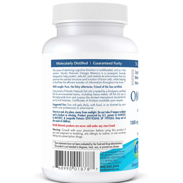 Viên uống bổ sung trí não và trí nhớ tinh nghệ - Omega Memory with Curcumin - Hộp 60 viên nang mềm - Ảnh 4