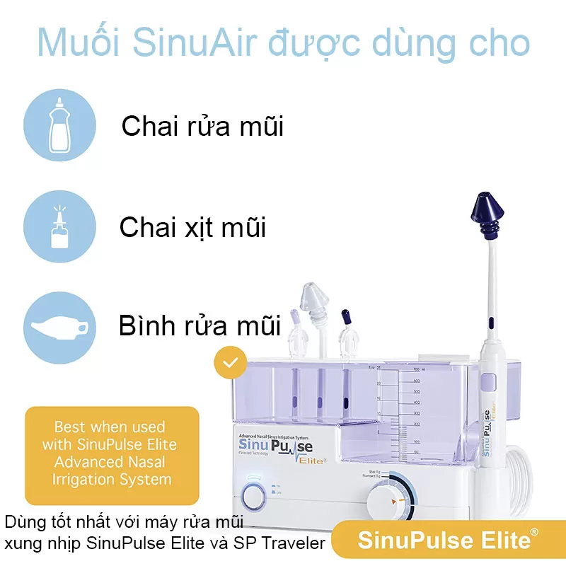 Hộp Set 30 gói muối pha rửa mũi xoang SinuAir 5g * 500ml nước - Ảnh 8