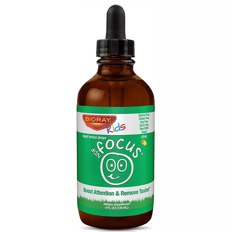 BIORAY Kids NDF Focus, Citrus - 4oz (120ml) - Tăng cường khả năng tập trung và trí não