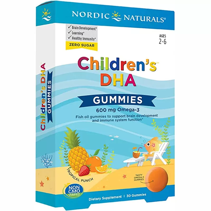 Kẹo dẻo DHA trẻ em vị trái cây nhiệt đới - Children's DHA Gummies - Hộp 30 viên