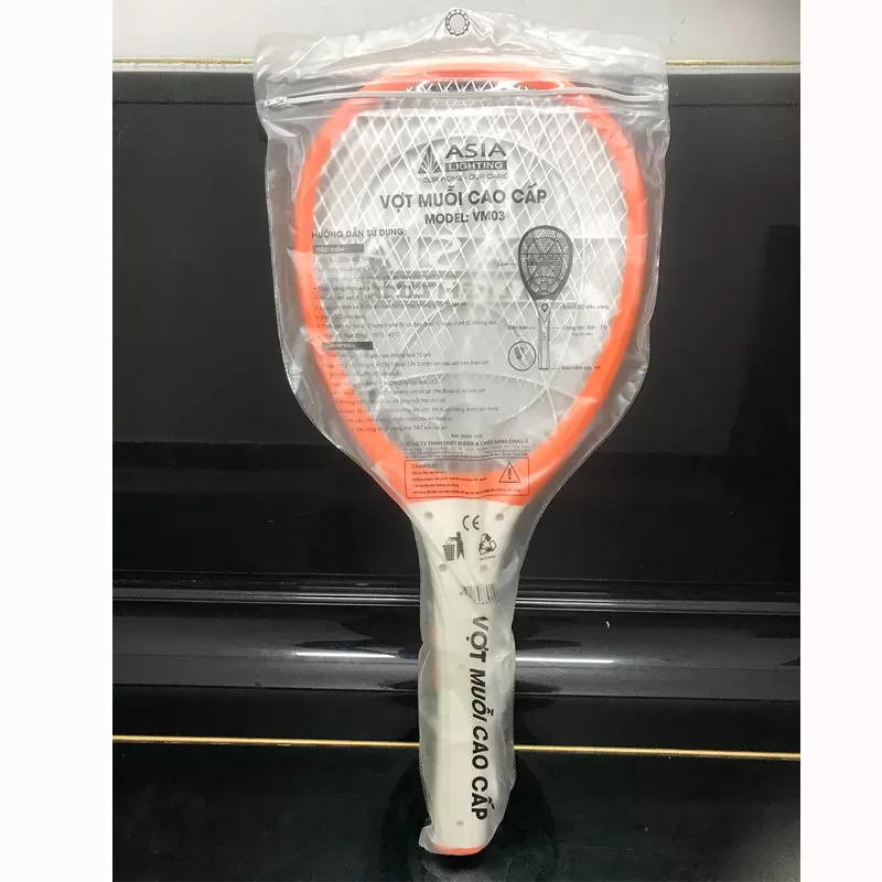 Vợt muỗi và côn trùng Asia Lighting, pin sạc, 3 lớp lưới dày và mau, bắt muỗi hiệu quả - Ảnh 8