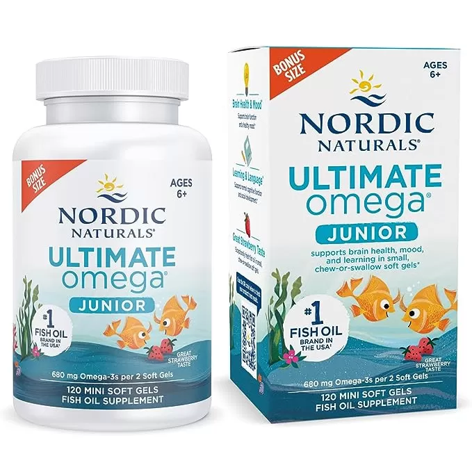 Nordic Naturals Ultimate Omega Jr., Strawberry - 120 Mini Soft Gels