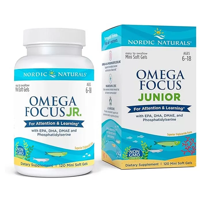 Omega Focus Junior - For Attention & Learning - 120 viên gel - Tăng cường khả năng chú ý và học tập