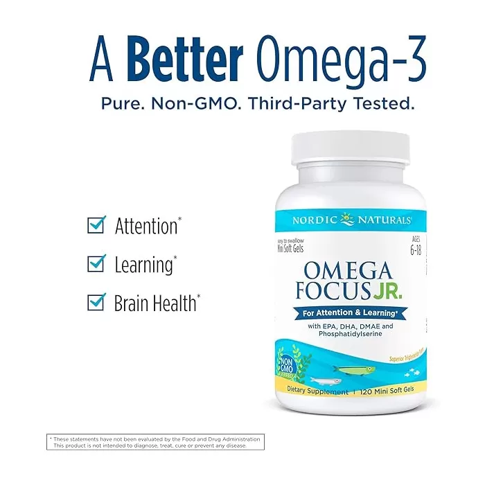 Omega Focus Junior - For Attention & Learning - 120 viên gel - Tăng cường khả năng chú ý và học tập - Ảnh 4
