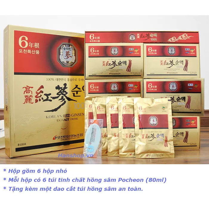 Nước tinh chất Hồng sâm 100% - 6 năm Pocheon -Hộp 30 gói*80ml - Ảnh 5