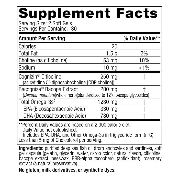 Omega-3 tăng cường độ tập trung của não Nordic Naturals - Hộp 60 viên nang - Ảnh 3