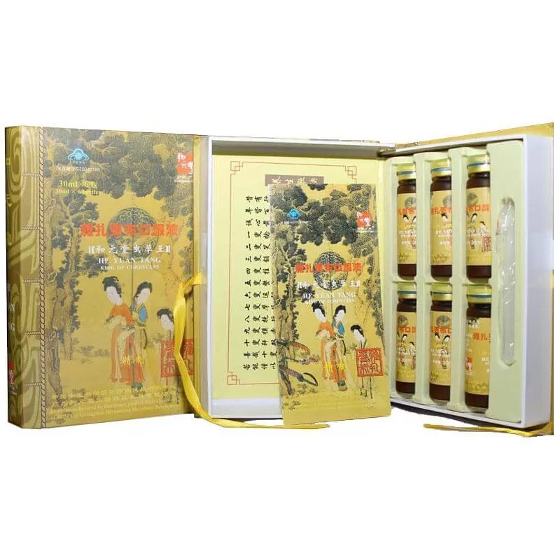 Nước tinh chất Đông trùng hạ thảo Heyuantang - Hộp 6 chai - Ảnh 2